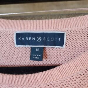 Karen Scott Soft Blush Crew Neck Sweater